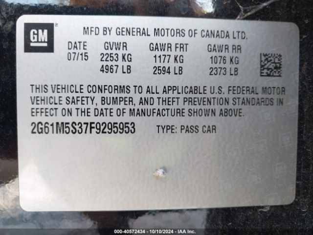2G61M5S37F9295953 Cadillac XTS LUXURY