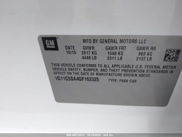 1G11C5SA4GF162325 Chevrolet Malibu Limited Lt