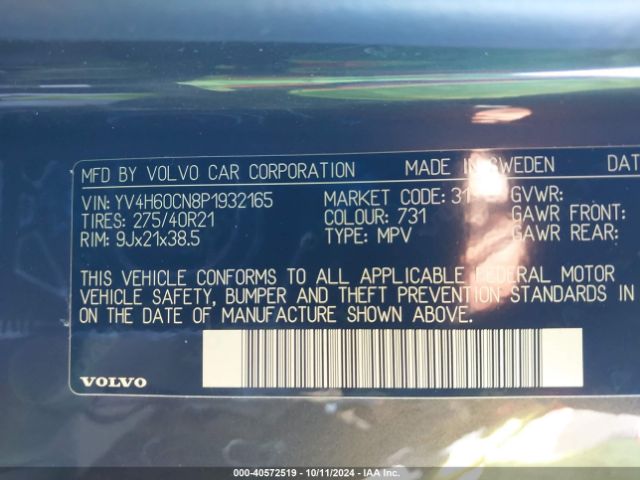 YV4H60CN8P1932165 Volvo Xc90 Recharge Plug-in Hybrid T8 Plus Bright Theme 7-seater