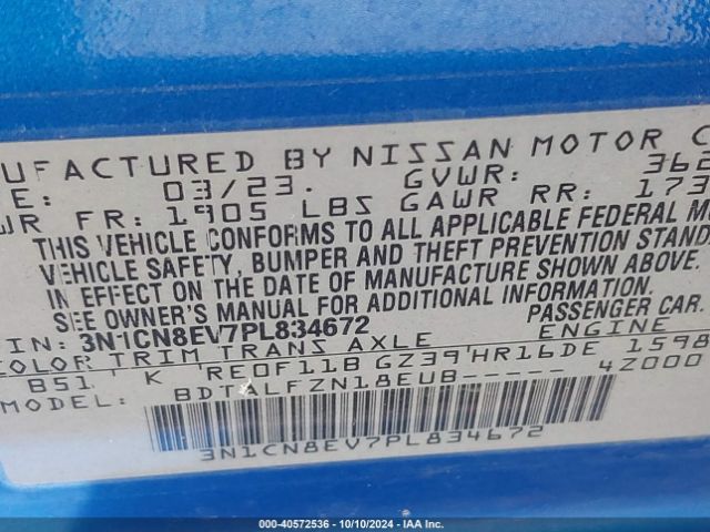 3N1CN8EV7PL834672 Nissan Versa 1.6 Sv Xtronic Cvt