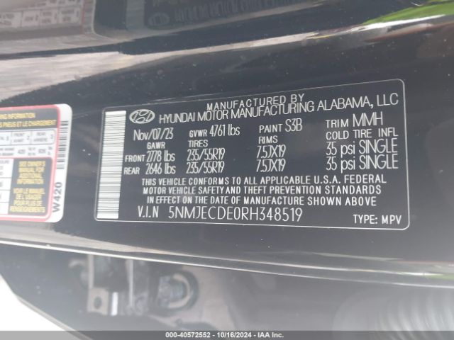 5NMJECDE0RH348519 Hyundai Tucson Limited