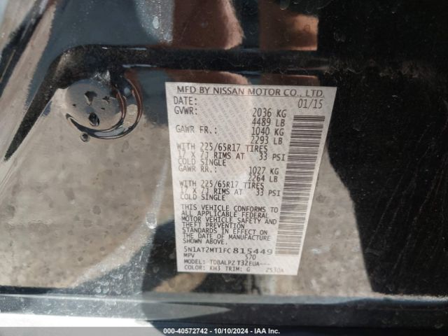 5N1AT2MT1FC815449 Nissan ROGUE S