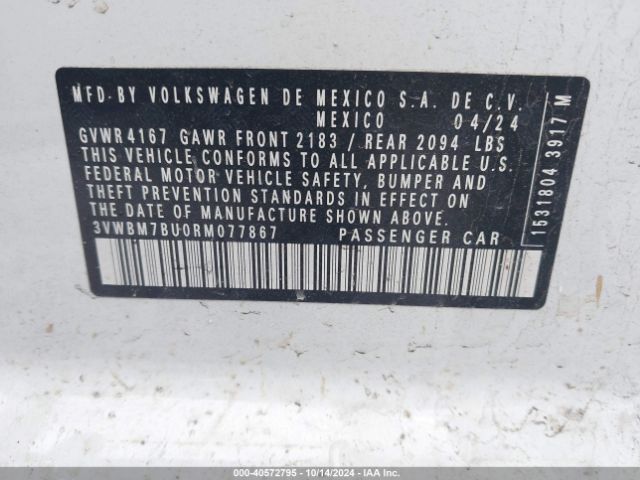 3VWBM7BU0RM077867 Volkswagen Jetta 1.5t Sport