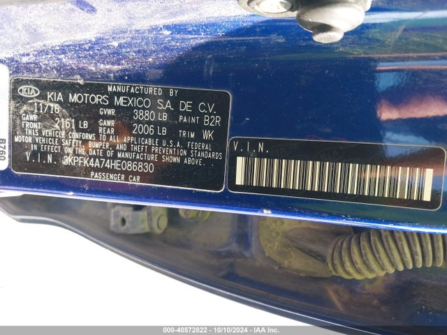 KIA FORTE LX 2017 3KPFK4A74HE086830 Image 9