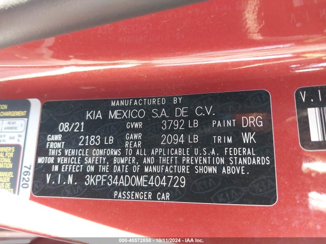KIA Forte Gt-line 2021 3KPF34AD0ME404729 Image 9