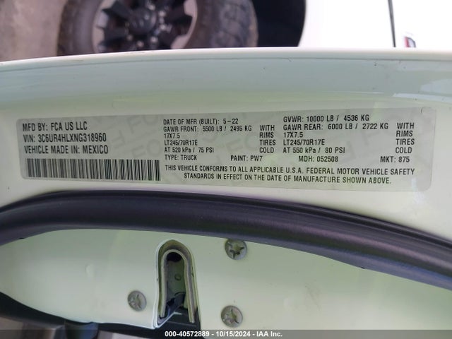 RAM 2500 Tradesman  4x2 8' Box 2022 3C6UR4HLXNG318960 Image 9