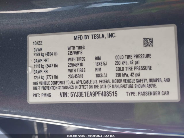 2023 TESLA MODEL 3 5YJ3E1EA9PF408515 Photo 8