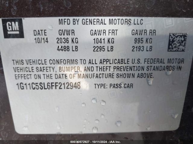 1G11C5SL6FF212948 Chevrolet MALIBU 1LT
