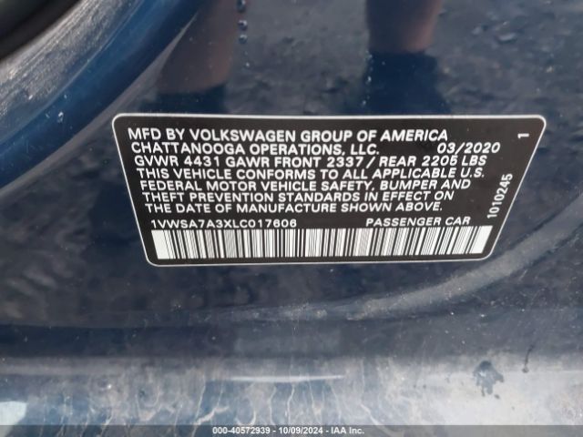 1VWSA7A3XLC017606 Volkswagen Passat 2.0t Se