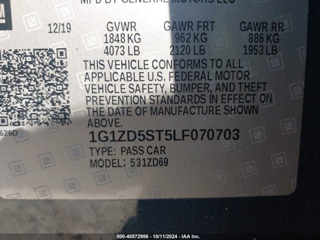 1G1ZD5ST5LF070703 Chevrolet Malibu Fwd Lt