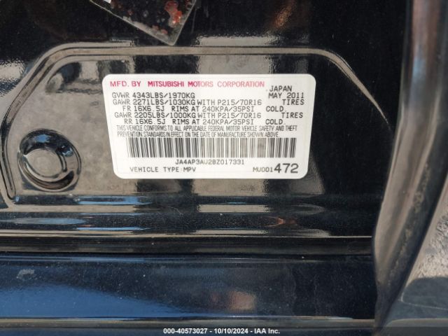 2011 MITSUBISHI OUTLANDER SPORT JA4AP3AU2BZ017331 Photo 8