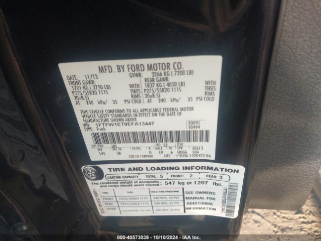 1FTFW1ET9EFA13447 Ford F-150 Fx4