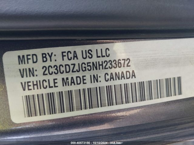 2C3CDZJG5NH233672 Dodge Challenger Gt
