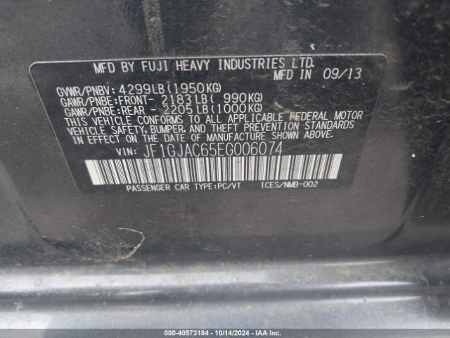 JF1GJAC65EG006074 Subaru Impreza 2.0i Premium