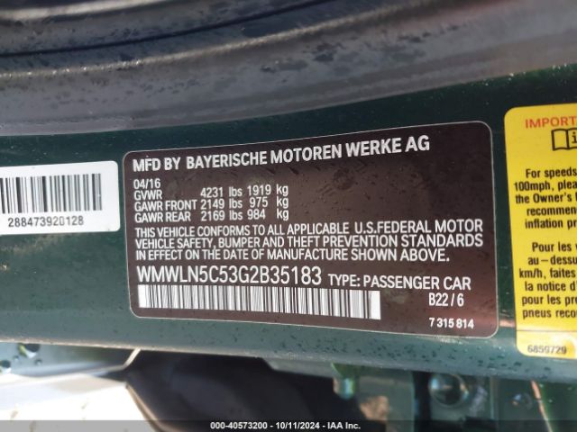 WMWLN5C53G2B35183 Mini Clubman Cooper