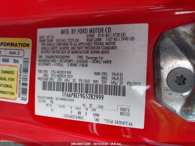 Ford Mustang Gt Premium 2016 1FA6P8CF9G5282999 Image 9