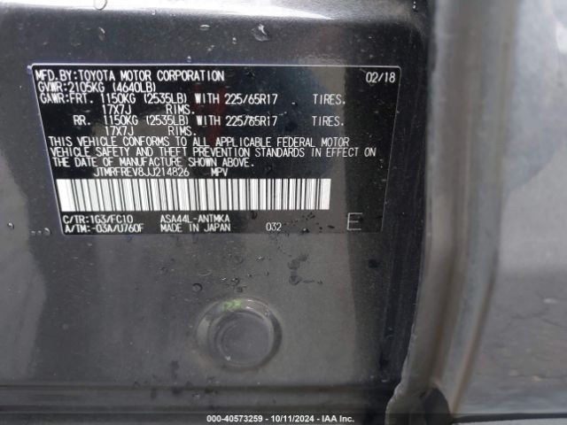 JTMRFREV8JJ214826 Toyota Rav4 Adventure/xle