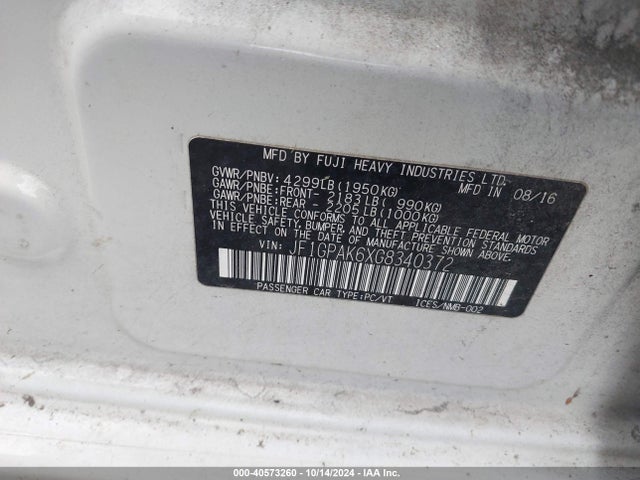 Subaru Impreza 2.0i Limited 2016 JF1GPAK6XG8340372 Image 9