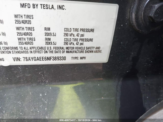 2022 TESLA MODEL Y 7SAYGAEE6NF389330 Photo 8