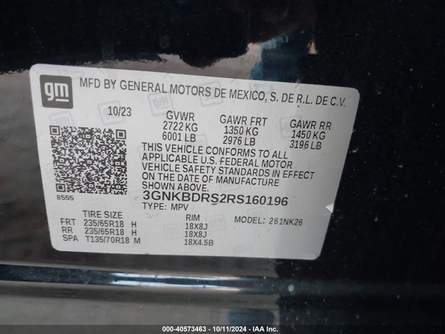 Chevrolet Blazer Fwd 3lt 2024 3GNKBDRS2RS160196 Image 9