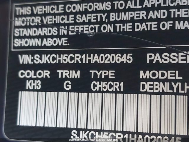 SJKCH5CR1HA020645 Infiniti Qx30 Premium