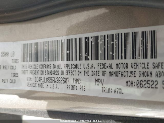 1C4PJLAS9GW362607 Jeep Cherokee Sport