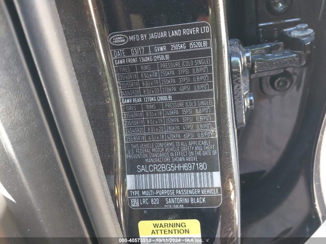 SALCR2BG5HH697180 Land Rover Discovery Sport Hse