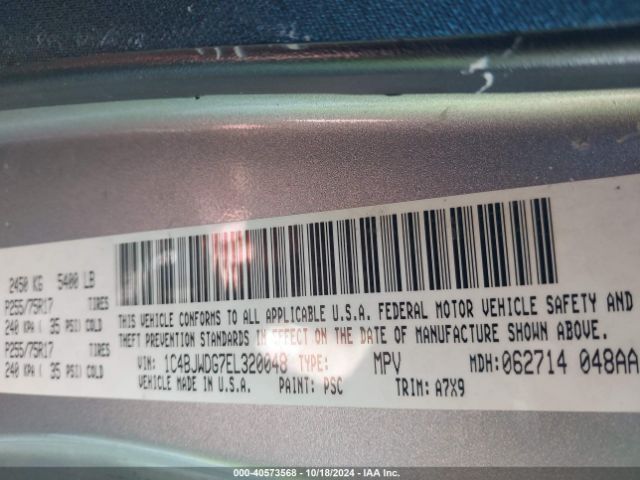 1C4BJWDG7EL320048 Jeep Wrangler Unlimited Sport