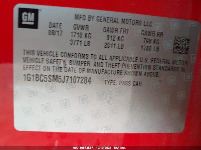 Chevrolet Cruze Ls Auto 2018 1G1BC5SM5J7107284 Image 9