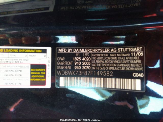 2007 MERCEDES-BENZ SLK 55 AMG WDBWK73F87F149582 Photo 8