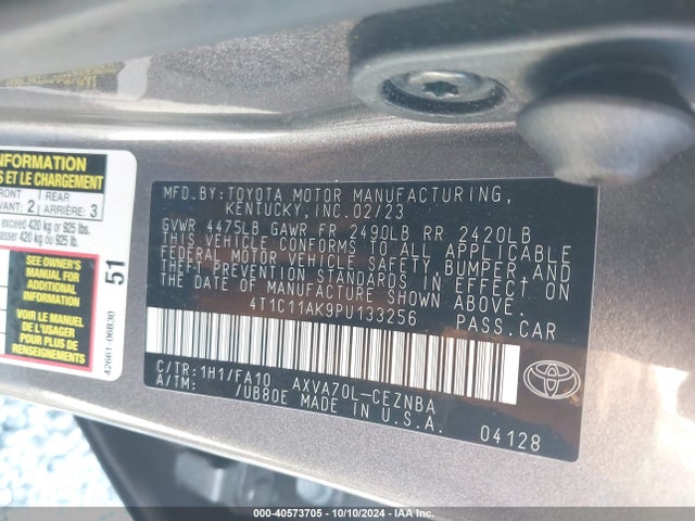 Toyota CAMRY LE 2023 4T1C11AK9PU133256 Image 9
