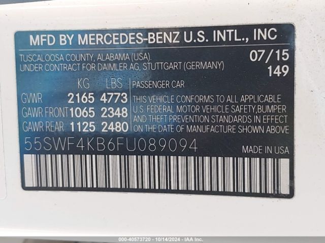55SWF4KB6FU089094 Mercedes-Benz C 300 4matic/luxury 4matic/sport 4matic