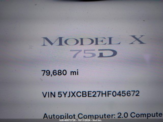 5YJXCBE27HF045672 Tesla Model X 100d/75d/90d
