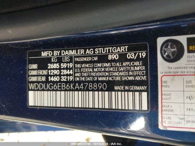 WDDUG6EB6KA478890 Mercedes-Benz S 450 4matic