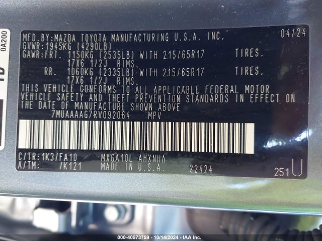 Toyota Corolla Cross L 2024 7MUAAAAG7RV092064 Image 9