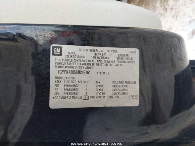 2008 CADILLAC ESCALADE 1GYFK43858R248761 Photo 8