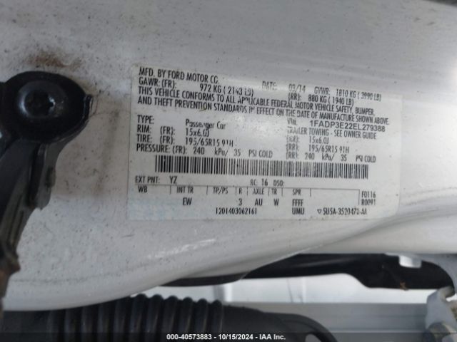 1FADP3E22EL279388 Ford FOCUS S