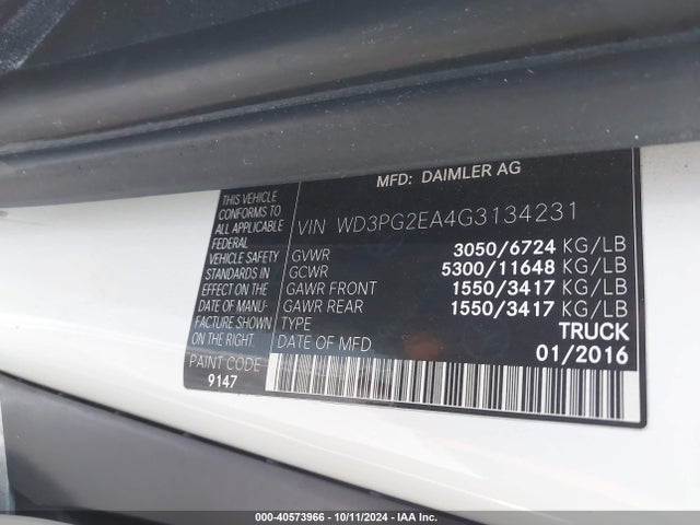 Mercedes-Benz Metris 2016 WD3PG2EA4G3134231 Image 9