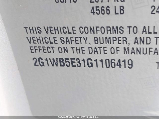 2G1WB5E31G1106419 Chevrolet Impala Limited Lt