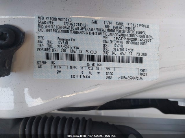 Ford Focus Titanium 2014 1FADP3N25EL452837 Image 9