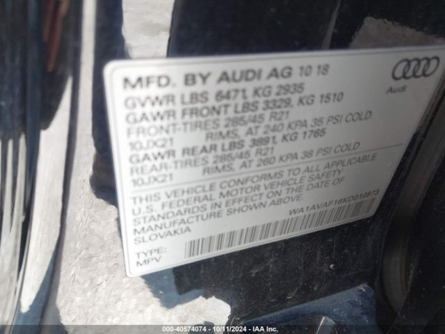 WA1AVAF16KD010873 Audi Q8 55 Premium