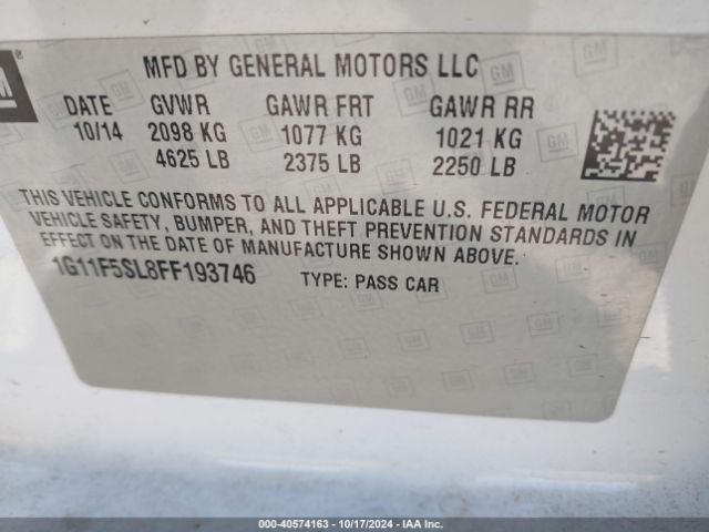 1G11F5SL8FF193746 Chevrolet Malibu 1lz