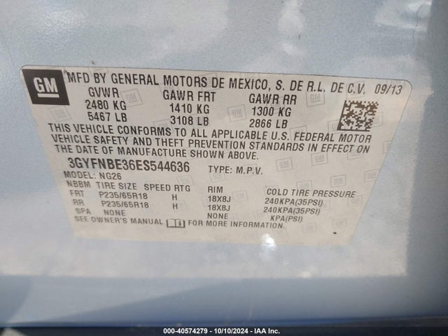 2014 CADILLAC SRX 3GYFNBE36ES544636 Photo 8