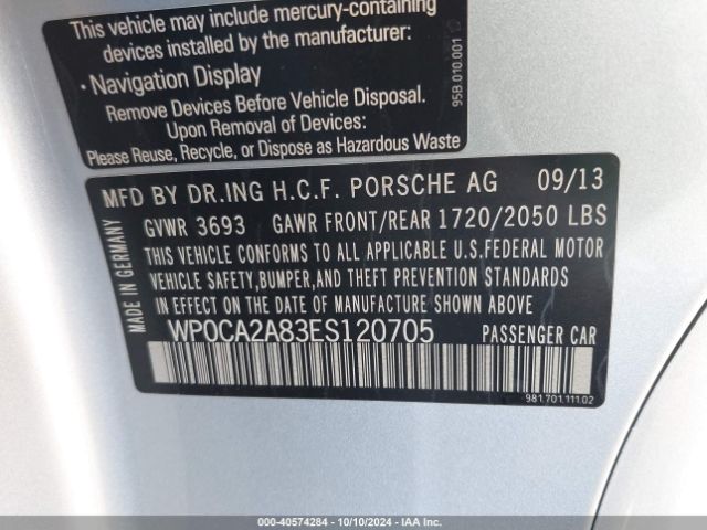 2014 PORSCHE BOXSTER WP0CA2A83ES120705 Photo 8