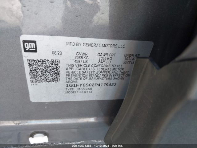 1G1FY6S02P4179432 Chevrolet Bolt Euv Fwd Lt