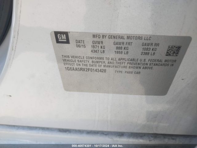 1G6AA5RX2F0143428 Cadillac Ats Standard