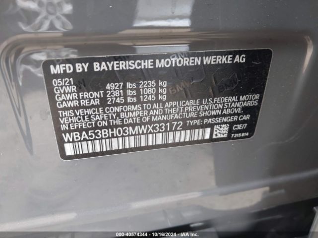 WBA53BH03MWX33172 BMW 530I