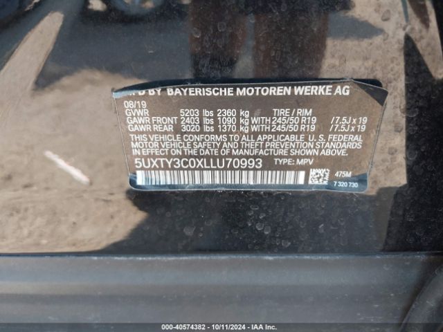 5UXTY3C0XLLU70993 BMW X3 Sdrive30i
