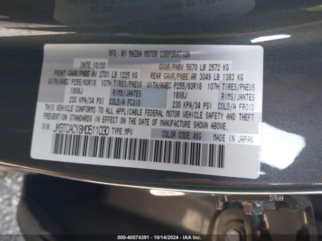JM3TCACY8M0511030 Mazda Cx-9 Touring