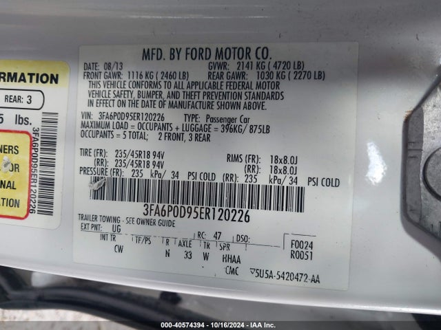 Ford Fusion Titanium 2014 3FA6P0D95ER120226 Image 9
